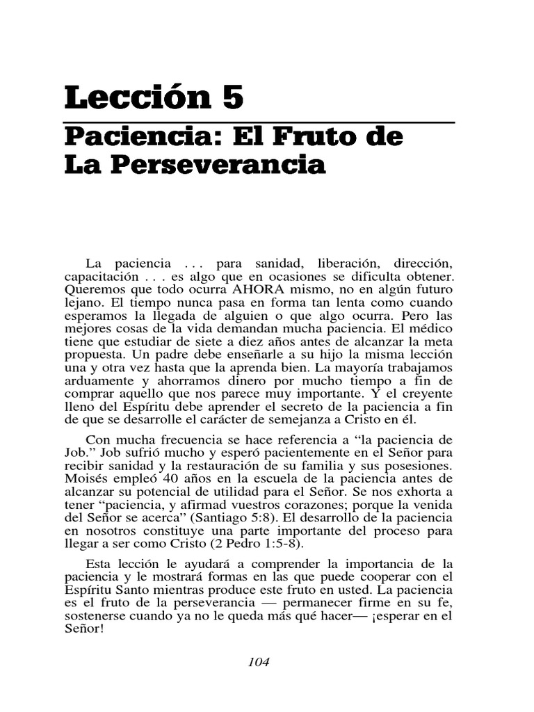La Paciencia como Fruto de la Fe | PDF | Paciencia | Cristo (título)