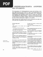 Krishnamacharya Answers His Students (Darsanam - 1994)