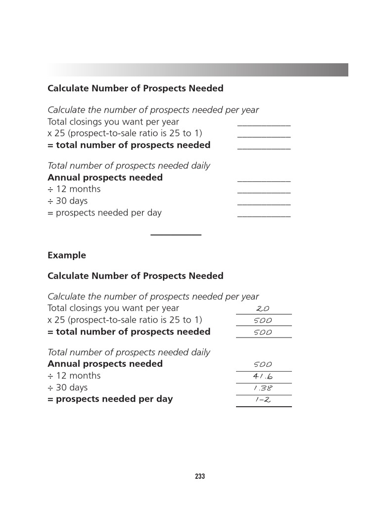 Real Estate Prospect Calculator PDF