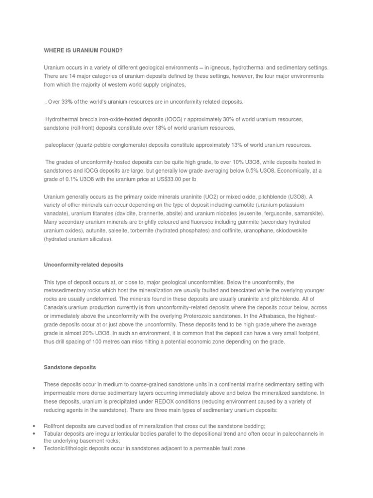 How Is Uranium Extracted And Processed Mining Uranium