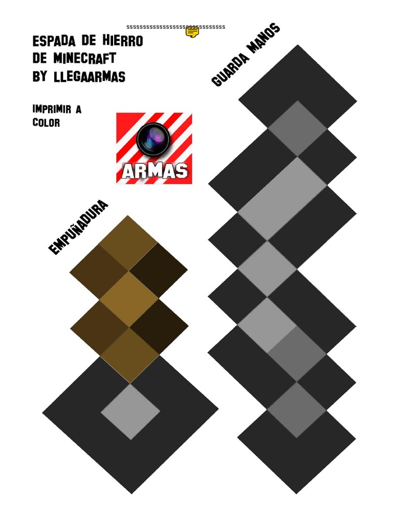 Mango Espada Minecraft De Hierro Casera Llegaarmas Pdf