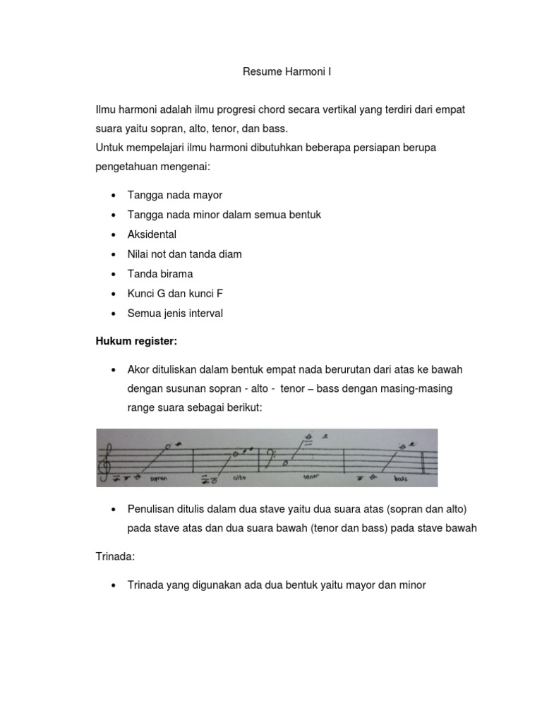 Resume Harmoni I | PDF