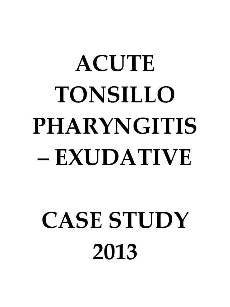Tonsillitis case study pdf picture