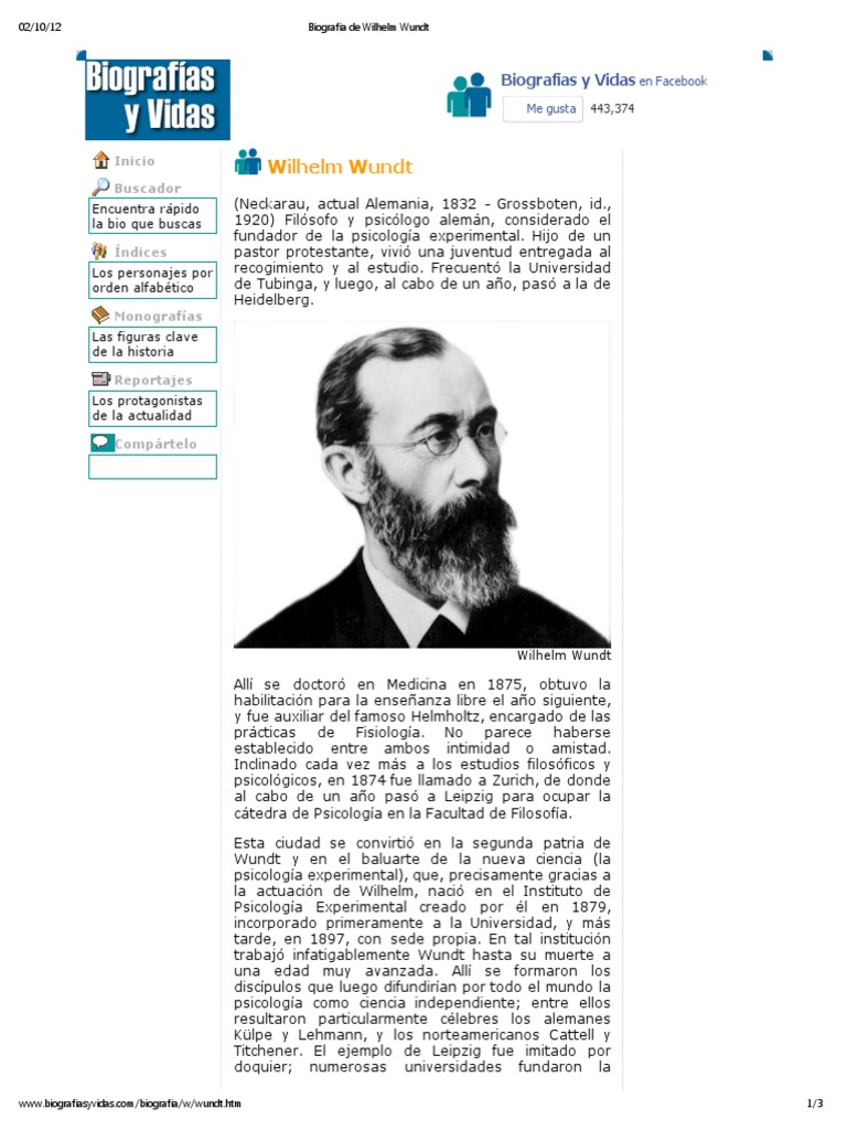 Biografia de Wilhelm Wundt | PDF | Sicología | Science