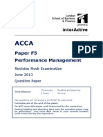 Acca f5 Revision Mock June 2013 Questions