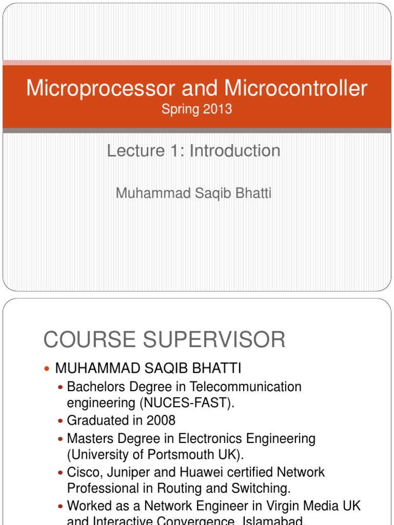 Lec 1 Microprocessor and Microcontroller | PDF | Microprocessor ...
