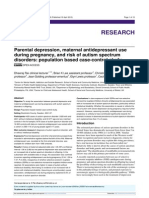 Parental Depression, Maternal Antidepressant Use During Pregnancy, and Risk of Autism Spectrum Disorders - Population Based Case-Control Study