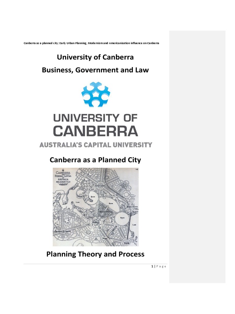 Canberra As A Planned City2 | PDF | Urban Planning | Modernism