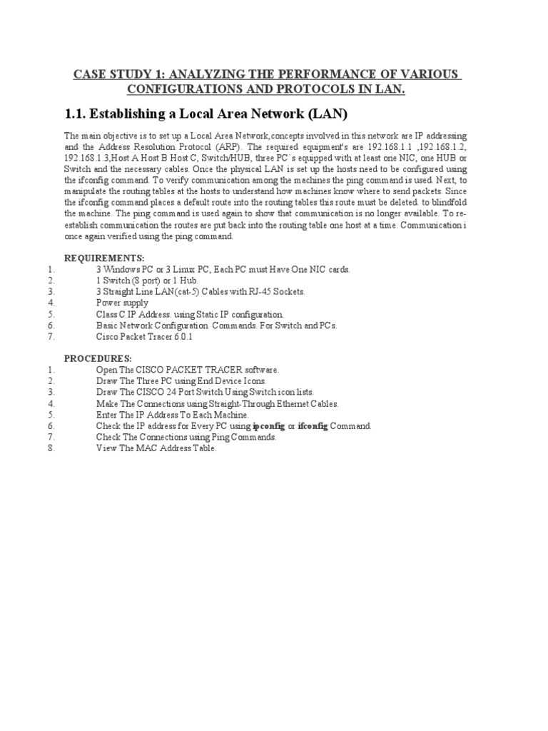 Lab Manual Network Design Case Study PDF Routing Computer Network
