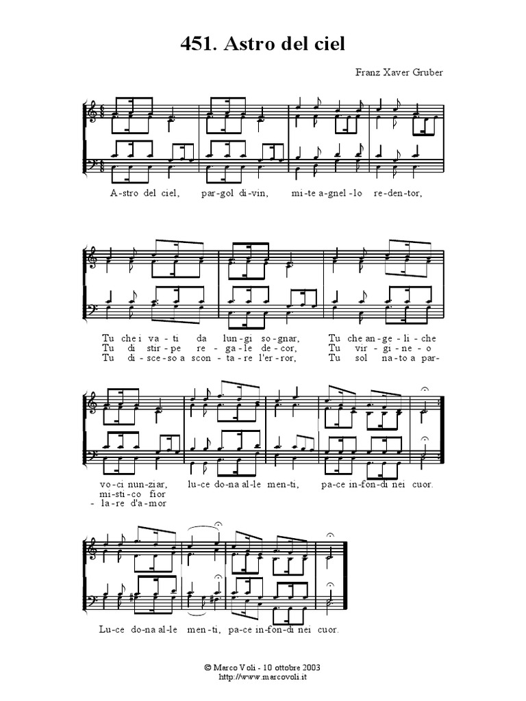 Astro Del Ciel Testo Italiano Pdf