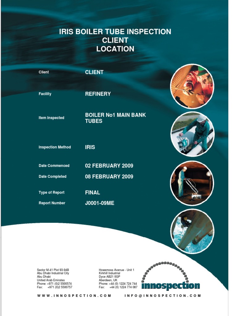 IRIS Inspection Report for Boiler Tubes | PDF | Vacuum Tube | Calibration