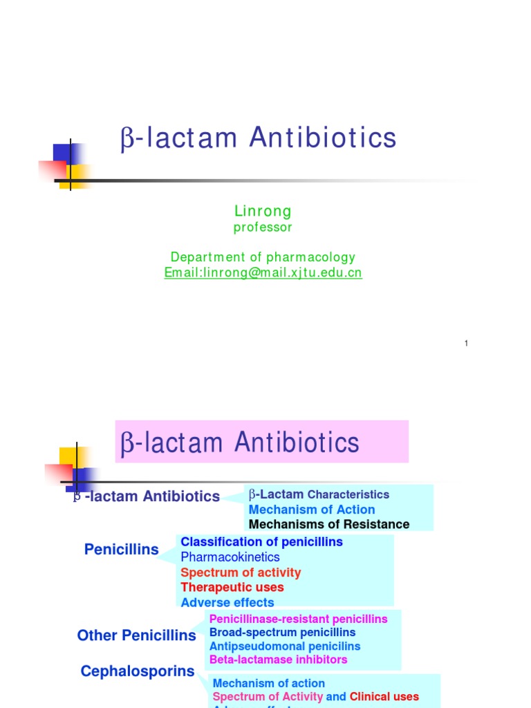 Overview of β-Lactam Antibiotics | PDF | Penicillin | Beta Lactamase
