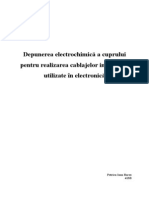 Depunerea Electrochimic-Â A Cuprului Pentru Realizarea Cablajelor Imprimate Utilizate N Electronic-Â