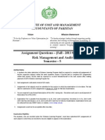 ICMAP Risk Management Assignments