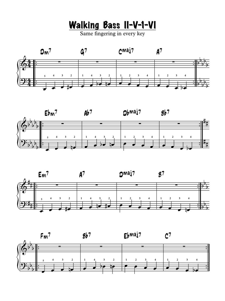 Walking Bass IIV1VI PDF