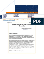 Análisis de La Ley 38 Sobre Violencia Doméstica