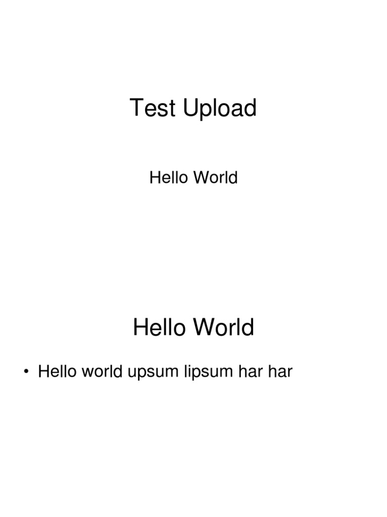 Test Upload Overview | PDF