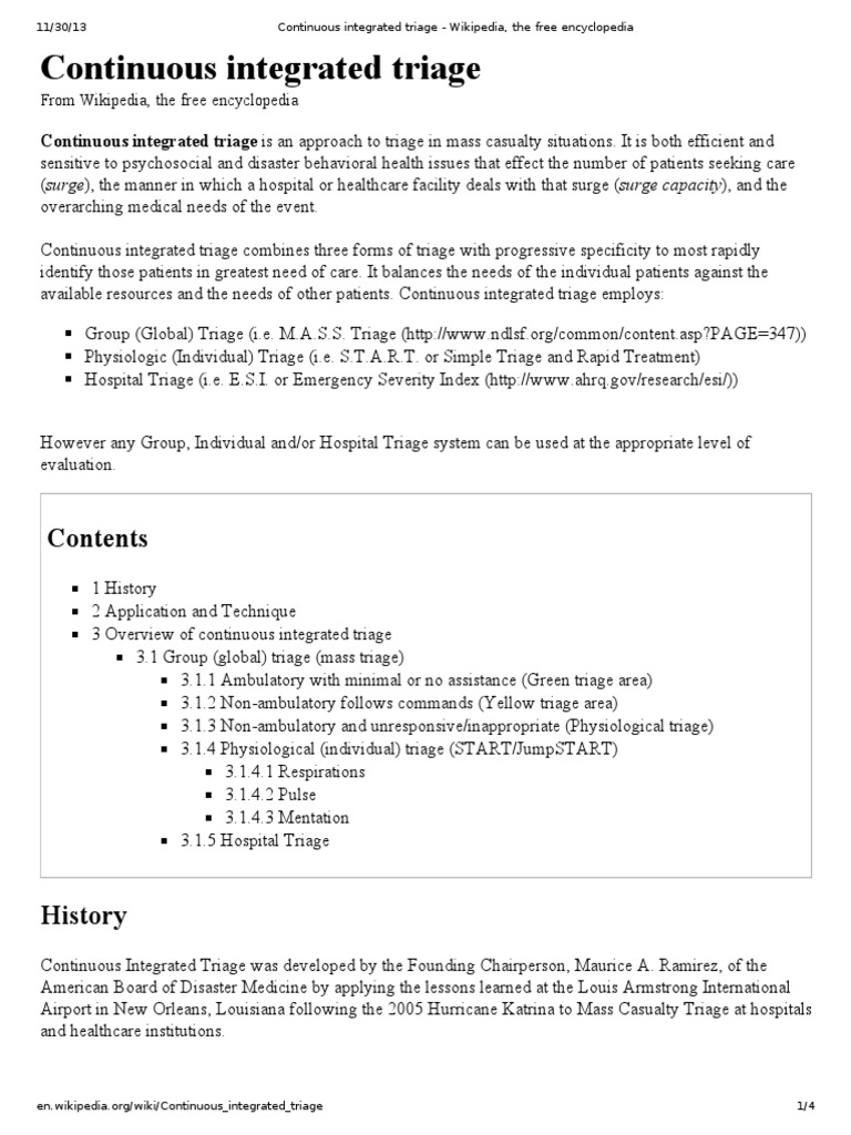 Continuous Integrated Triage | PDF | Emergency Department | Medicine