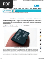 Como recuperar a capacidade completa de um cartão SD