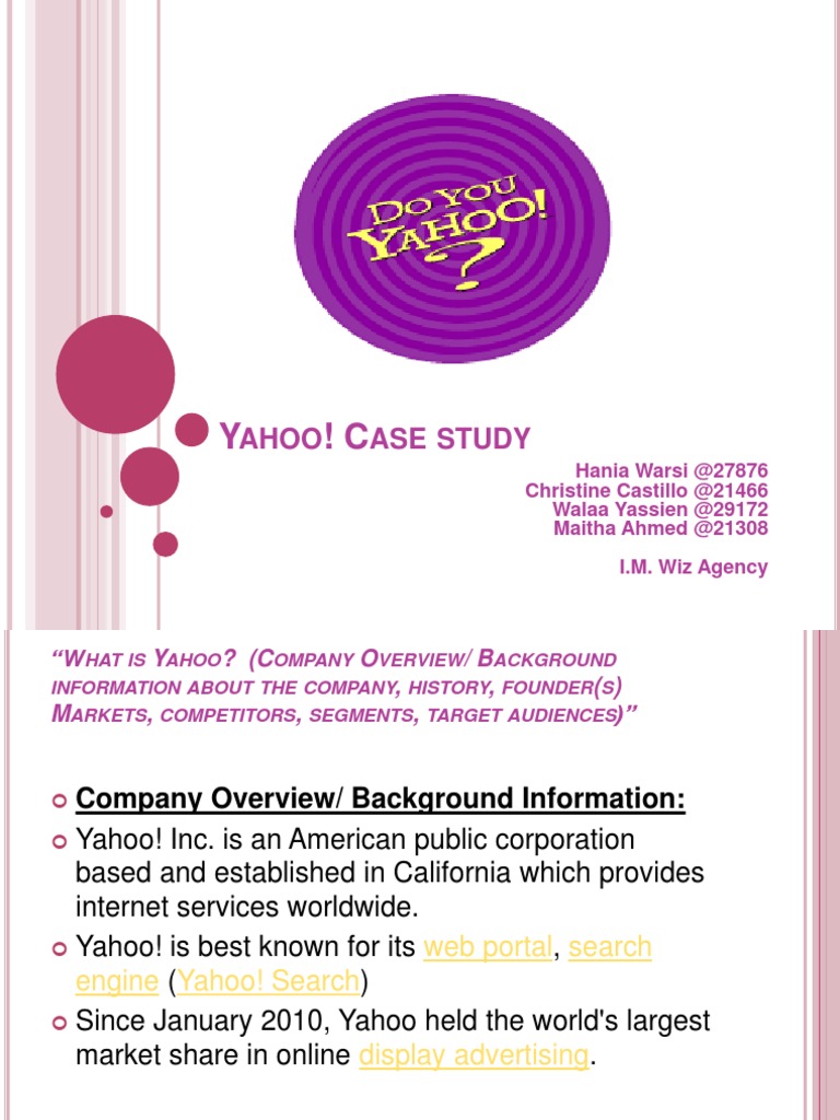 Yahoo Case Study PDF Yahoo!