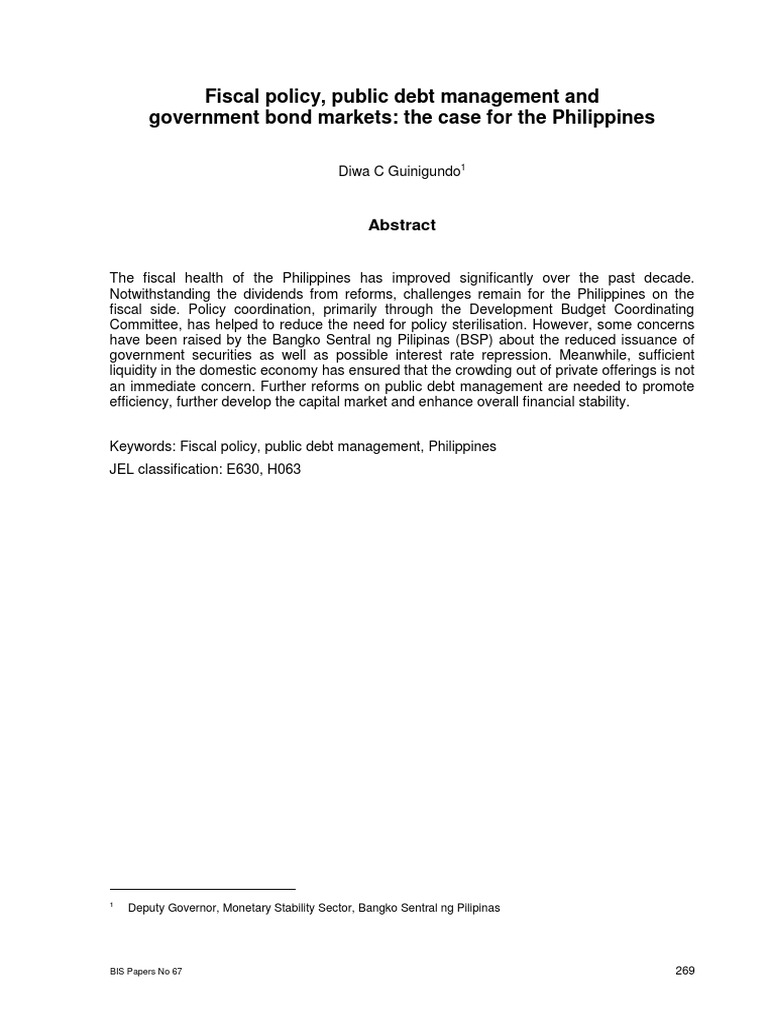 Fiscal Policy, Public Debt Management and Government Bond Markets: The ...
