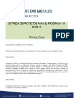 ENTREGA DE PROYECTOS PARA EL PROGRAMA “MI AGUA III”  30-11-13