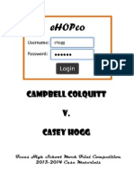 Campbell Colquitt v. Casey Hogg: Texas High School Mock Trial Competition 2013-2014 Case Materials