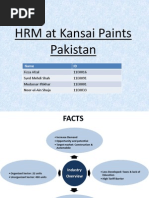 HRM at Kansai Paints