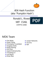 The MD6 Hash Function Ronald L. Rivest Mit Csail (Aka "Pumpkin Hash")