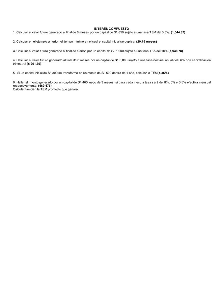 Matematica Financiera | PDF | Negocios | Finanzas y dinero