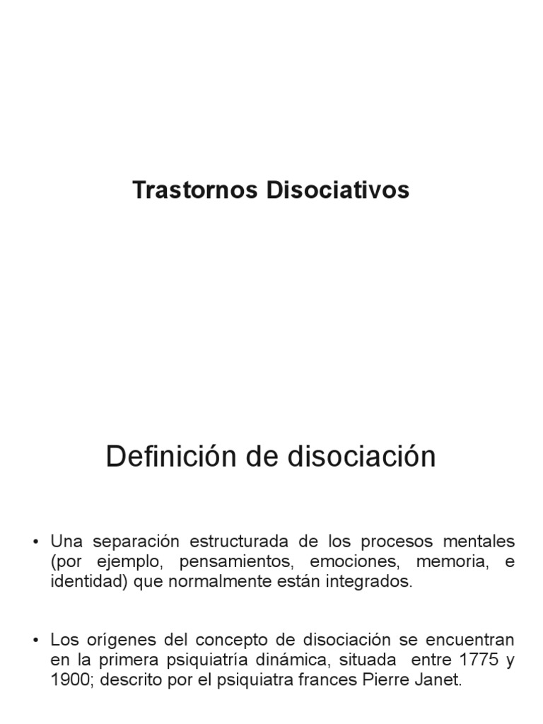 Trastornos Disociativos: Definición y Tipos | PDF | Disociación ...