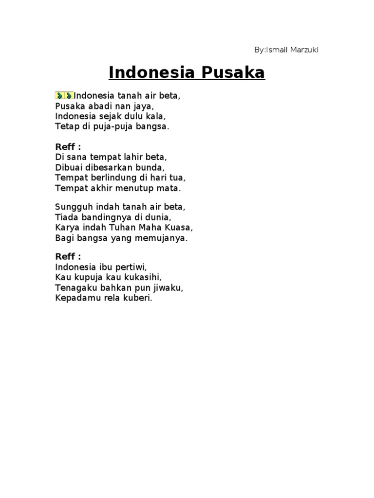 Lirik Lagu Indonesia Pusaka Pdf
