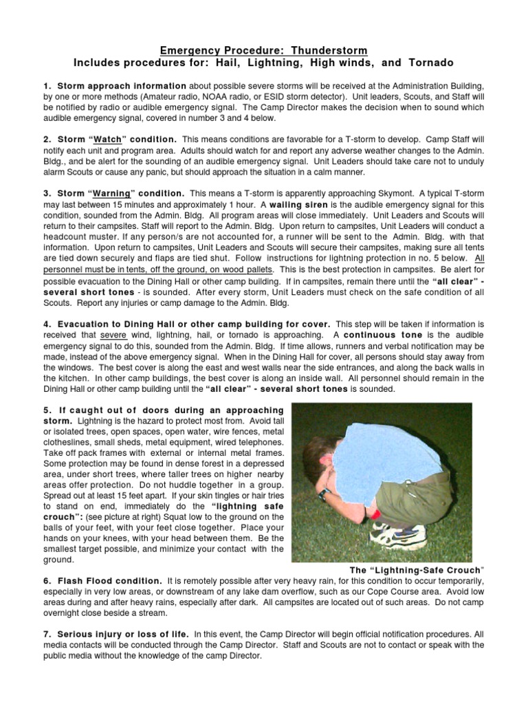 Emergency Procedure: Thunderstorm Safety | PDF | Thunderstorm | Lightning