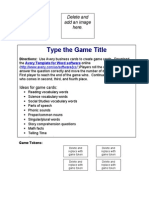 Type The Game Title: Delete and Add An Image Here