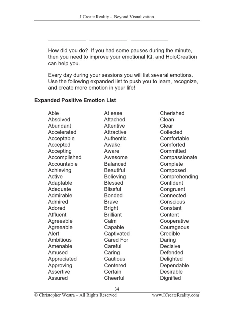 Positive Emotions List | Emotions | Self-Improvement