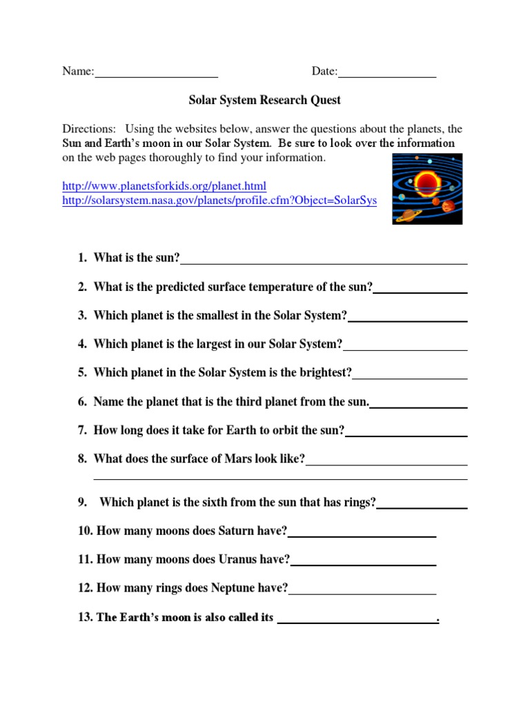 Kids' Solar System Exploration | PDF | Solar System | Natural Satellite