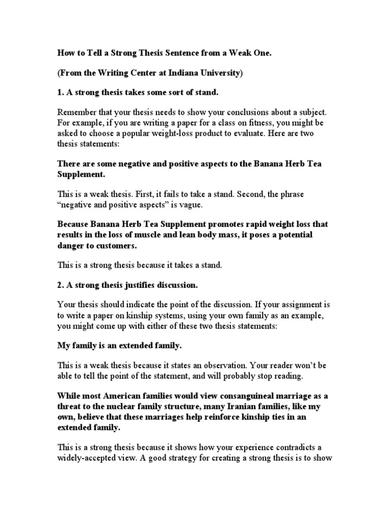 Writing a good thesis sentence image