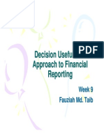 Decision Usefulness Approach To Financial Reporting Wk9