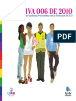 Directiva 006 de 2010. Compromiso de La Policia Nacional de Colombia Con La Poblacion LGBTI