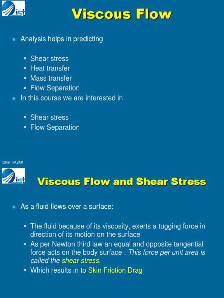 Viscous Flow and Shear Stress Analysis | PDF | Boundary Layer | Fluid ...