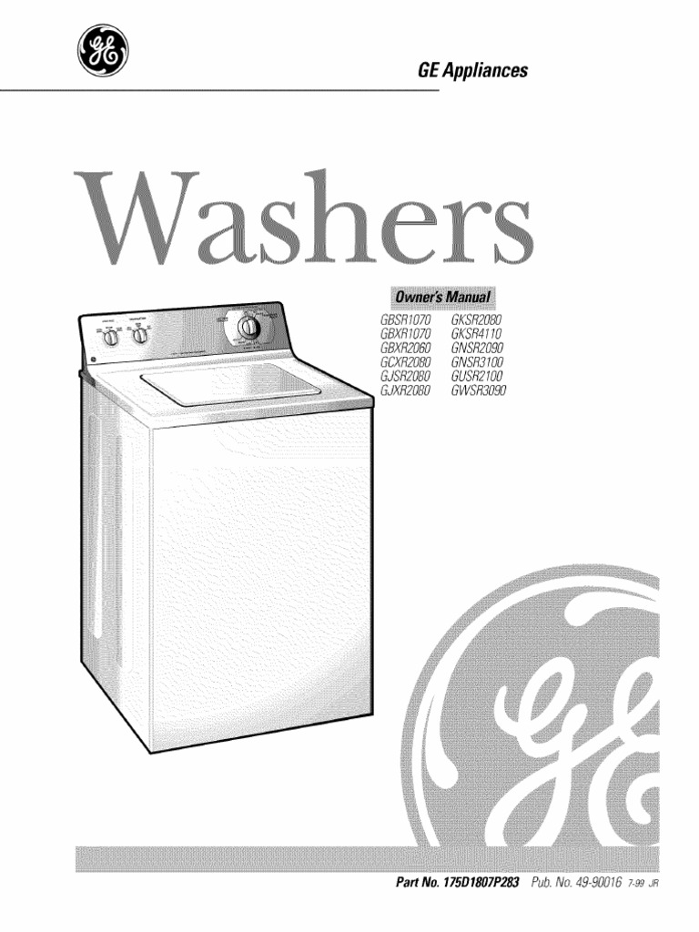 GE_GCXR2080 Washer Manual Washing Machine Water Heating