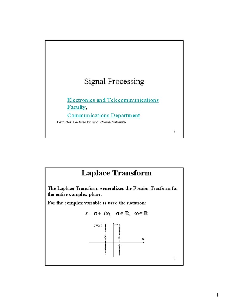 Laplace TransformSignal Processing PDF Laplace Transform
