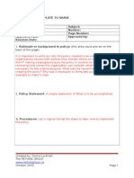 Policy Form: Template To Share Policy Area: Subject: Title of Policy: Number: Effective Date: Page Number: Approved Date: Revision Date: Approved by