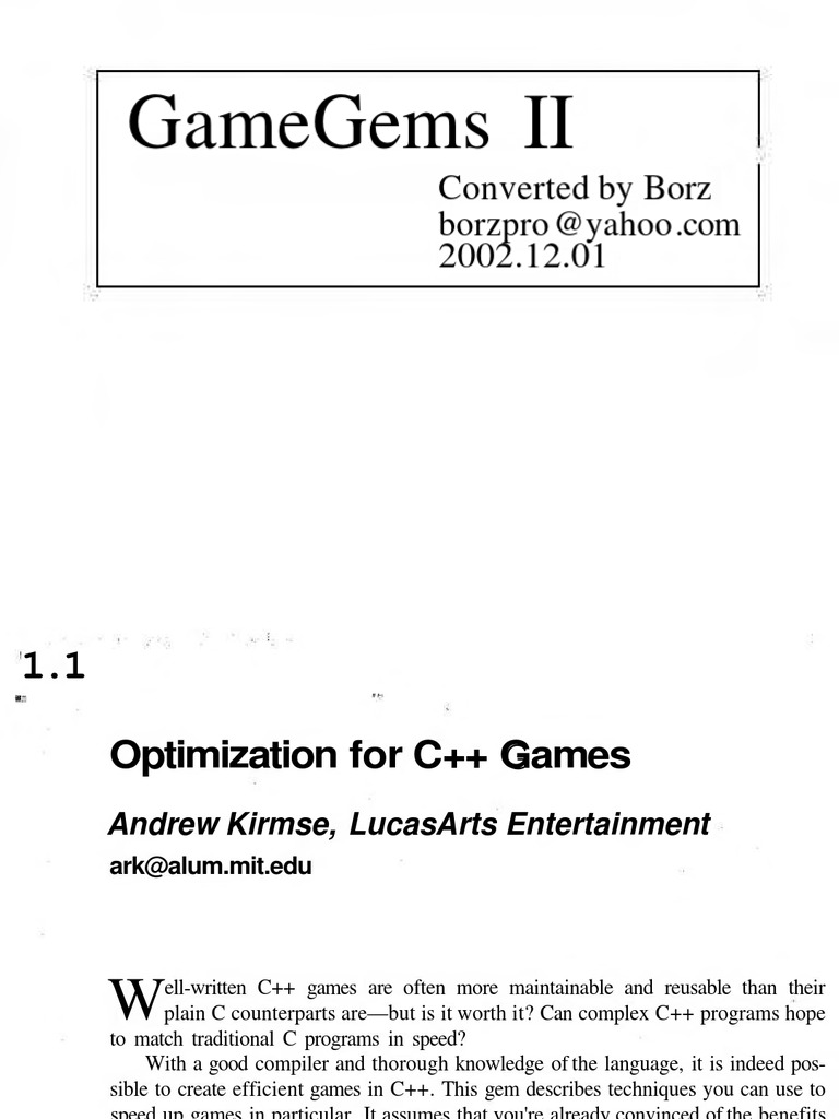 Game Programming Gems II | PDF | Subroutine | Class (Computer Programming)