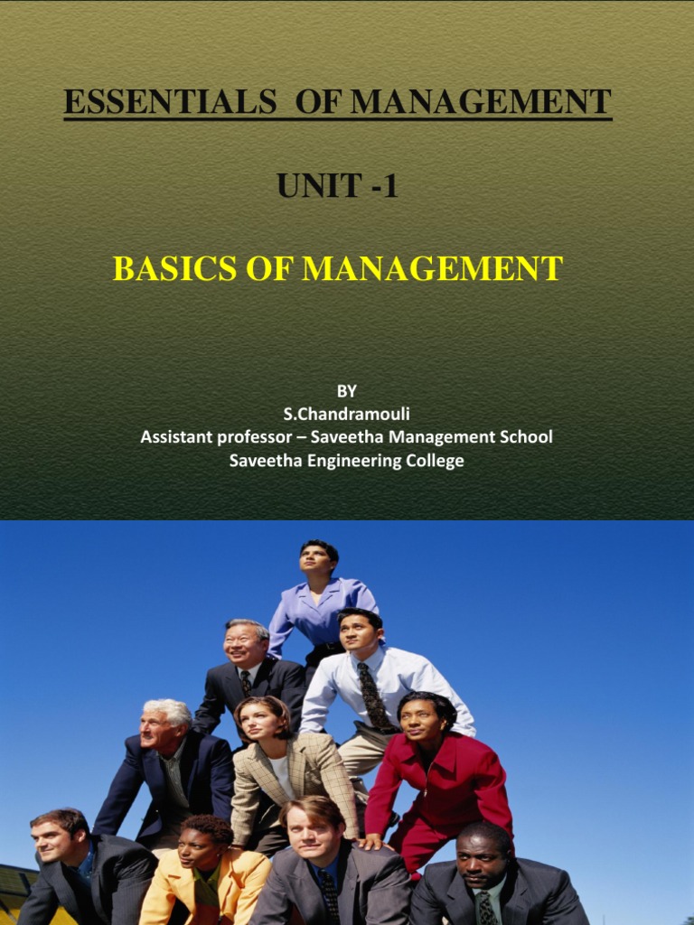 Unit 1 Essentials of Management Basics of Management PDF Goal Motivation