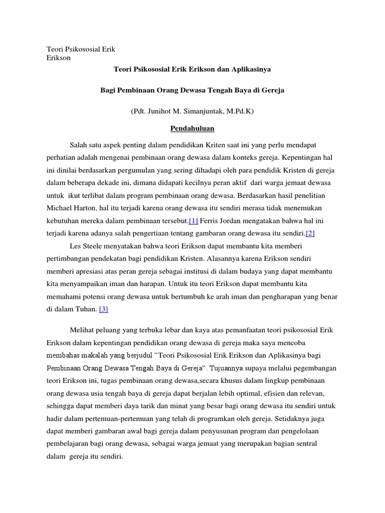 Teori Psikososial Erik Erikson Pdf