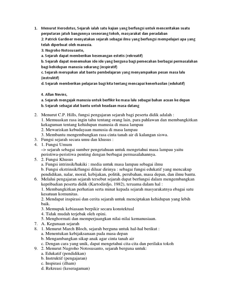 Fungsi Seejarah Menurut Para Ahli Pdf