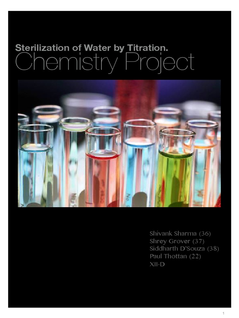 Sterilisation of water by Titration. Boiling Sterilization