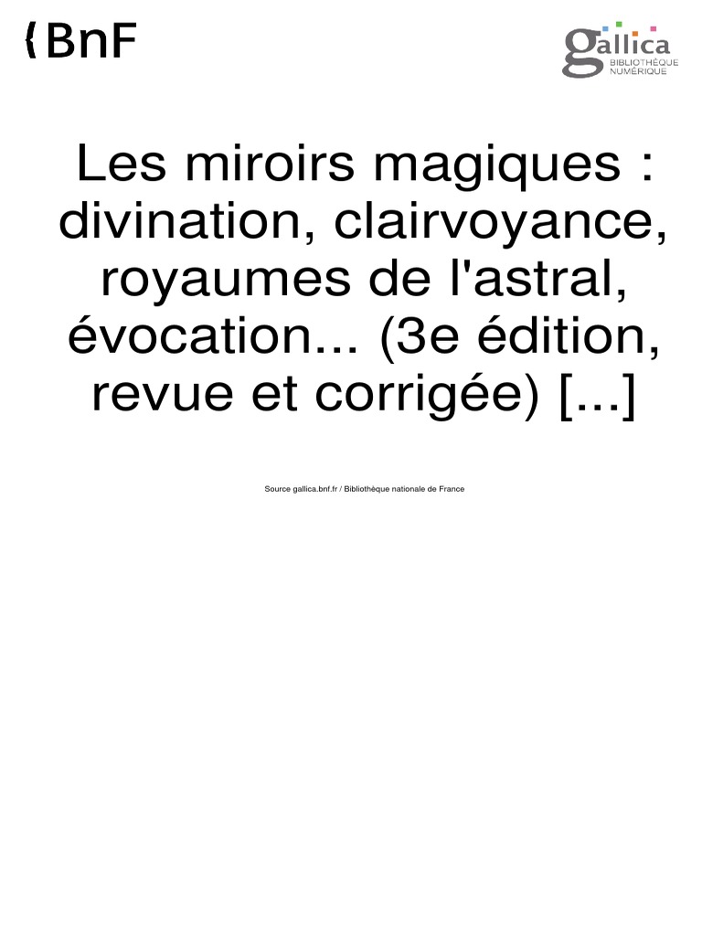 Sédir - Les Miroirs Magiques | PDF | Magie (Paranormal) | la perception