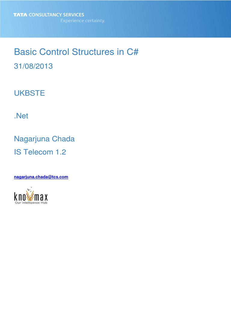 Control Structures in C# | PDF | Control Flow | Computing